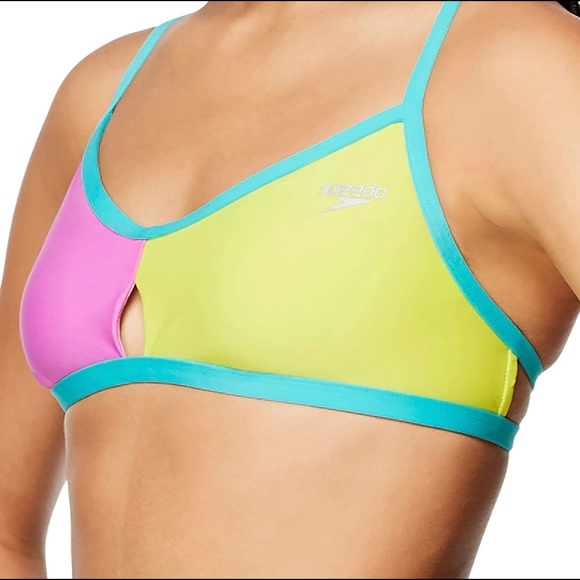 NWT Speedo Women's Bikini Swimsuit Top Endurance Lite Tie Back Solid Size XL - Picture 1 of 8